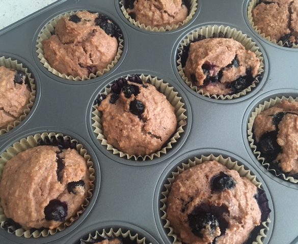 baked Vegan blueberry beet muffins