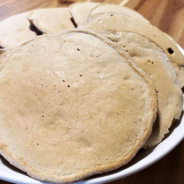 45 view of a plate of pancakes