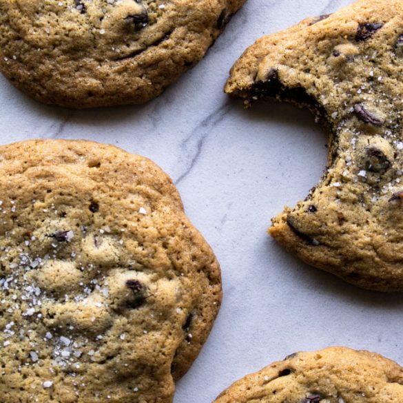 salted ooey gooey chocolate chip cookies