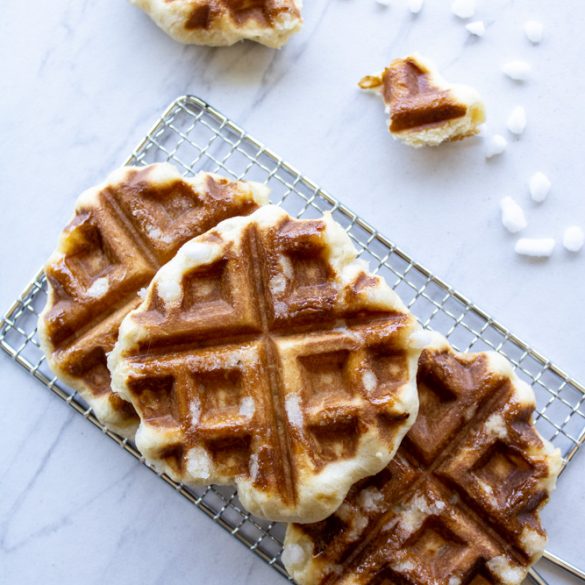 liege waffles with pearled sugar bits