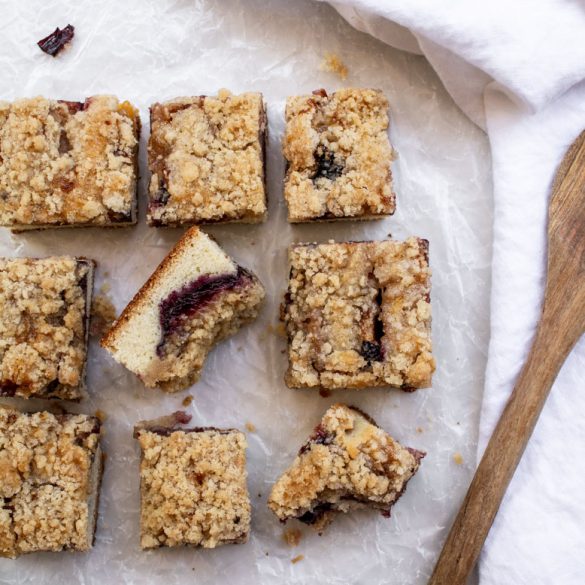 Zwetschgenkuchen squares ready to eat