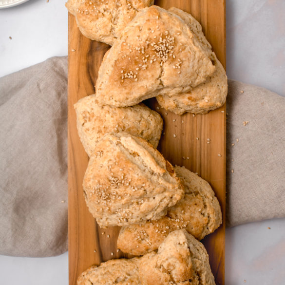 tahini scones waiting to be eaten