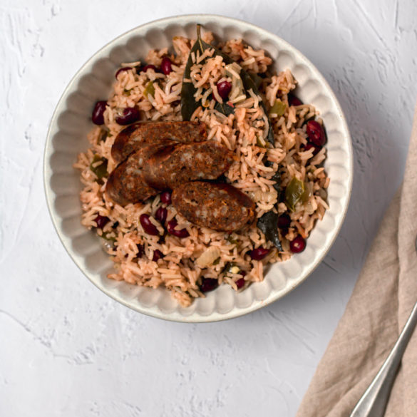 one-pot rice and red beans ready to eat